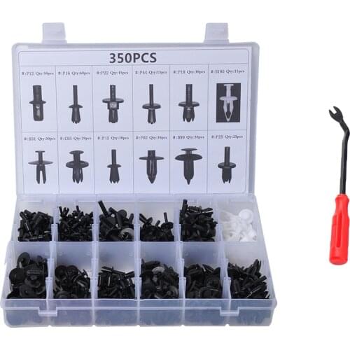 350pcs Car Rivet Fasteners Plastic Auto Push Trim Clips Portable Replaceable Pin Rivet Bumper Kit