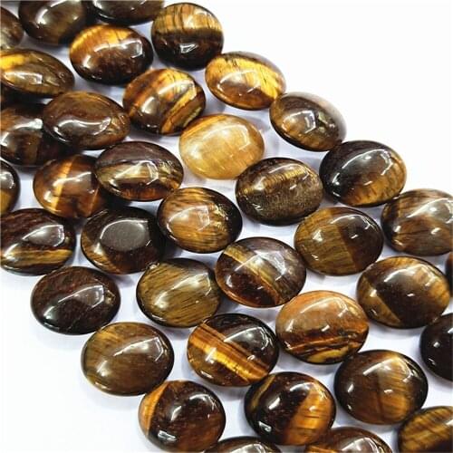 1 Strand/33pcs 12x6mm Wholesale Natural Brown Tiger Eye Gem Round Loose Beads DIY Jewelry Accessories 15.5inch S418