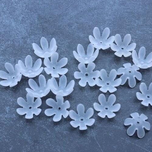 100pcs Fashion Resin Plastic Imitation Pearl Flowers Petal Pendant Charms DIY Earrings Accessories For Jewelry Making