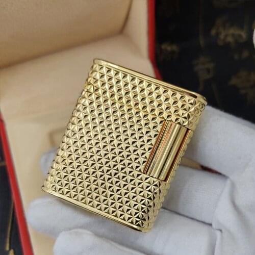 100% new vintage dupont gas lighter gas cigarette lighter polished jet gasoline flint lighter metal gas lighter