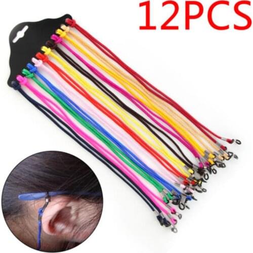 12Pcs Fashion Adjustable Sunglasses Neck Cord Strap Eyeglass Glasses String Lanyard Holder Outdoor Sports Glasses Chain Hot Sale