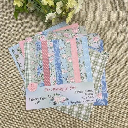 12pc meaning love ours patterned paper Scrapbooking paper pack handmade craft paper craft Background pad