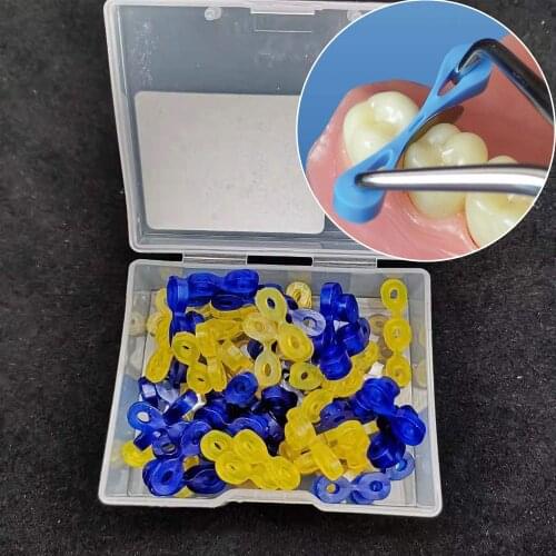 80pcs/box Dental Elastic Fixing Wedges Matrix Matrices Rubber Dam Autoclavable Composite
