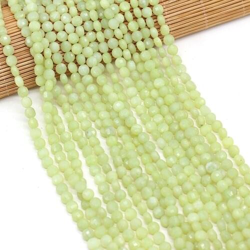 Small Beaded Natural Semi-Precious Stones Oblate Faceted Light Green Aventurine Beads for Jewelry Making Bracelets Unisex 6mm