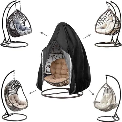 Waterproof chair cover egg-shaped swing dust cover protective cover with zipper protective cover outdoor egg hanging chair cover