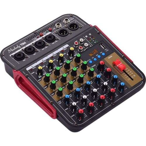 Muslady TM4 Digital 4-Channel Audio Mixer Mixing Console Built-in 48V Phantom Power with BT Function mixer audio midi keyboard
