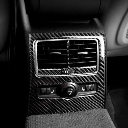 Car Interior Carbon Fiber Rear Air Condition Vent panel Decorative Stickers For Audi a6 c5 c6 2005-2011 Car Styling Accessories