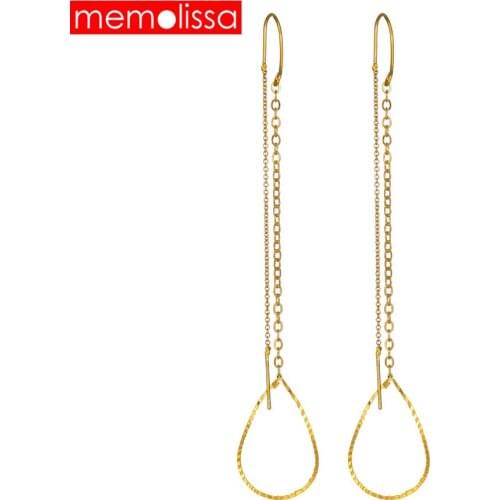 Memolissa Top Quality Gold Color Long Earrings For Women Durable Copper Drop Earrings Classic Fashion Jewelry