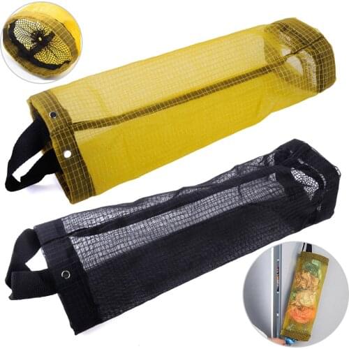 Home Wall Mount Hanging Grocery Garbage Bag Holder Dispenser Polyester Kitchen Organizer Storage Holder
