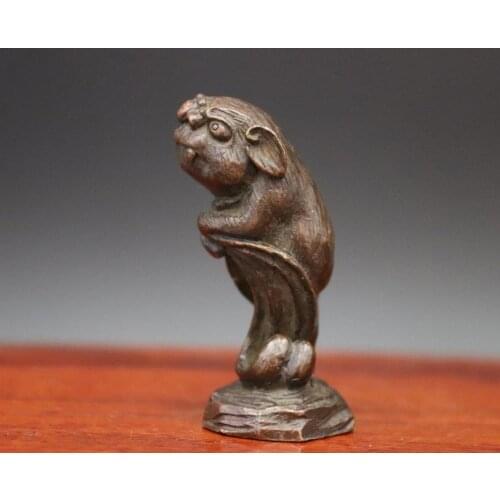 China 100% red Copper life-like wild boar sus scrofa Pig porcupine sculpture kids toys small statue Decoration Home Gift