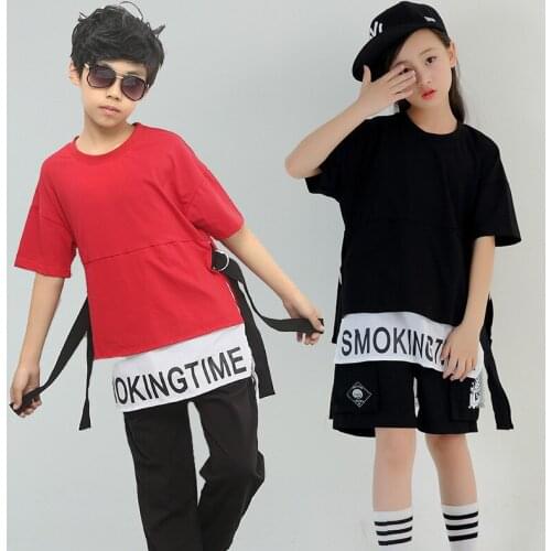 Modern Hip Hop Dance Clothes for Girls Boys Jazz Dancing Costume Ballroom Kids Fashion Casual Shirt Sweatshirt Tops Jogger Pants