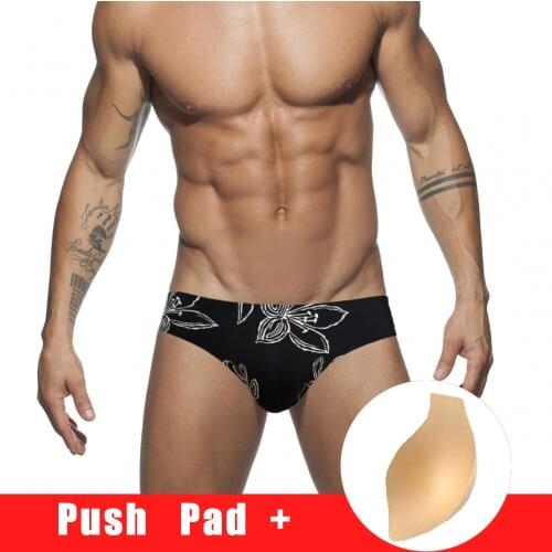 Swimwear Summer Sexy Men Swimming Trunks Low-Waist Push Pad Briefs Man Swimsuit Beach Shorts Quick Dry Surfing Shorts Sunga