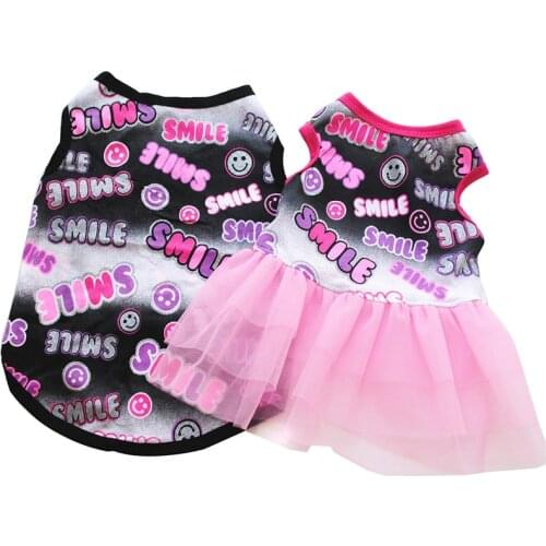 Pet Summer Dog Clothes Puppy Shirts Teddy poodle Dog Dress Wedding Party Puppy Skirt Small Dog Shirt/T Shirts Soft Dog Vest