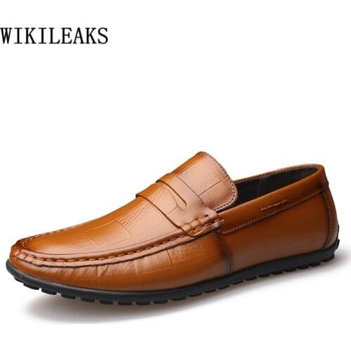 Loafers Men Leather Casual Shoes Slip on Shoes Men Luxury Designer Shoes Men High Quality Zapatos Casuales De Los Hombres Scarpe