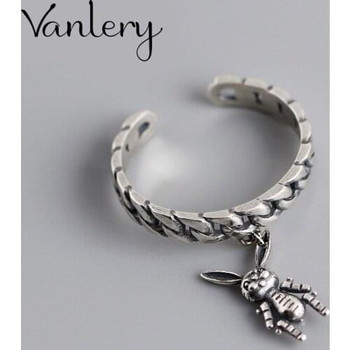 Wholesale Antique Silver Color Rabbit Rings For Women Statement Jewelry Finger Ring anillos mujer bijoux