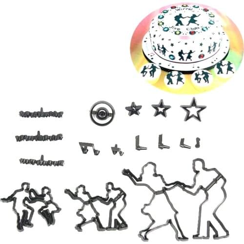 Dance Theme Plastic Cookie Cutter Pastry Mould Fondant Cutter Mold Cake Decorating Tools Dance Candy Baking Cake Stamping Moulds