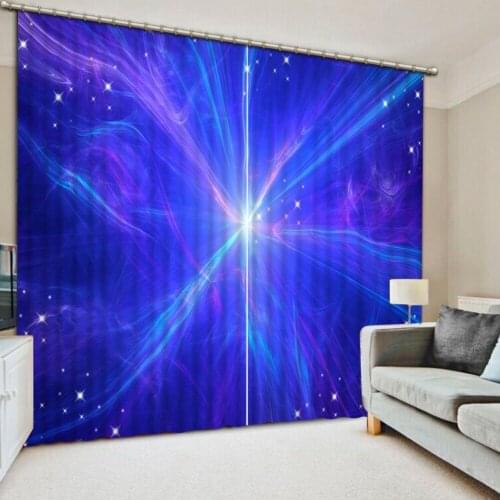 Luxury Blackout 3D Window Curtains For Living Room Bedroom Customized size blue curtains