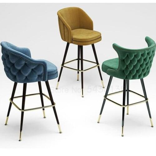 1000 American solid wood bar chair simple leisure chair high stool Nordic creative fashion bar stool reception bar chair