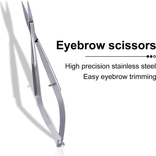 Stainless Steel Eyebrow Makeup Scissor Trimmer Special Bending Scissors Make Up Beauty Tool Straight Curved