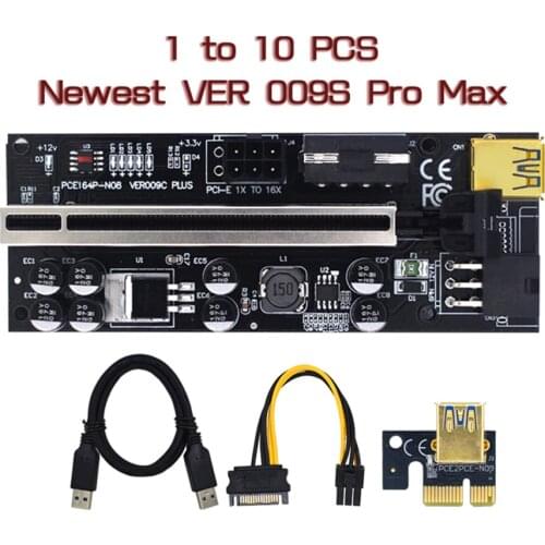 VER009 USB3.0 PCI-E Riser VER 009S PLUS Video Card Extension Cable PCIE 1x 4x 8x 16x Extender PCI Express Riser for Miner Mining