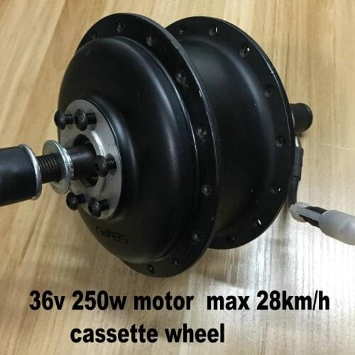 Motor rear driven disc brake for MTB Electric bike with Cassette flywheel 24v36v48v 250w for sempu torque sensor