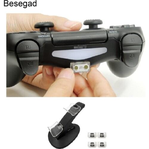 Besegad Dual Charger Charging Dock Station Stand Holder Base w/4 Charging Port Connectors &2 Extra USB Ports For PS4 Controller