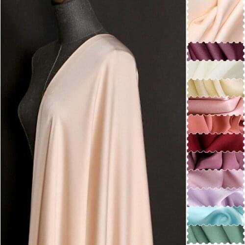 135CM Wide 19MM Solid Color Stretch Silk Fabric for Summer Dress Shirt Scarf DE1419