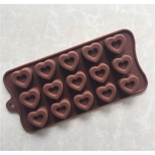15 Even Stereo Heart Silicone Chocolate Mold Ice Grid Mold XG650