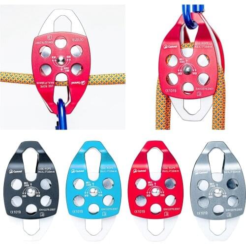 36KN Double Pulley For Max 16mm Rope Tackle System Rock Tree Climbing Arborist Mountaineering