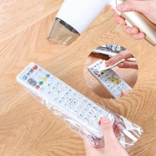 5pcs TV Air Conditioner Remote Control Cover Heat Shrinkable Film Thermoplastic Film Waterproof Dustproof TV Remote Control Case