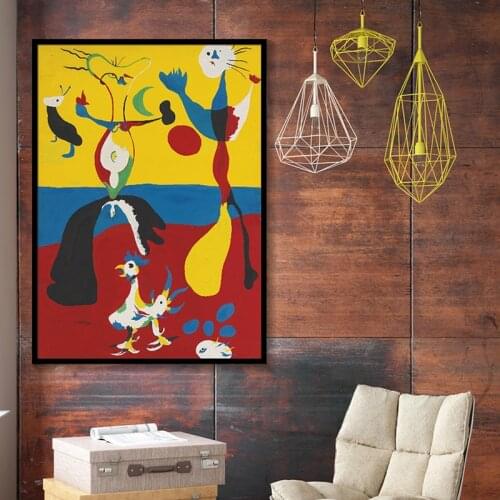Abstract Watercolor Canvas Painting Famous Joan Miro Wall Art Posters and Prints Wall Art Picture Home Decoration Cuadros