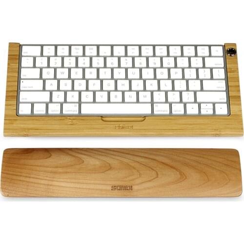 Bamboo Wood Craft Bluetooth Wireless Keyboard Stand Dock Holder For Apple IMac new Mac keyboard