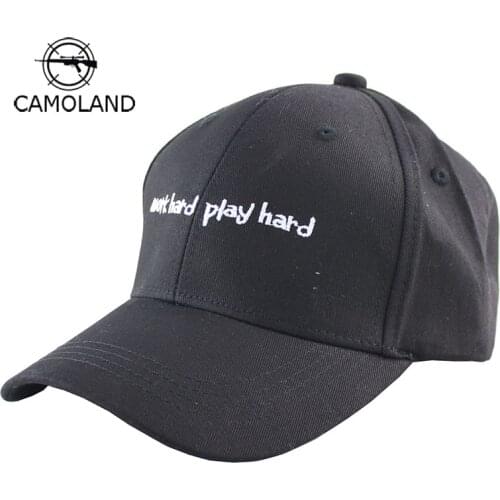 2019 New Embroidery Letter Work Hard Play Hard Baseball Cap Men Women Black White Pink Hip Hop Snapback Male Female Dad Hats