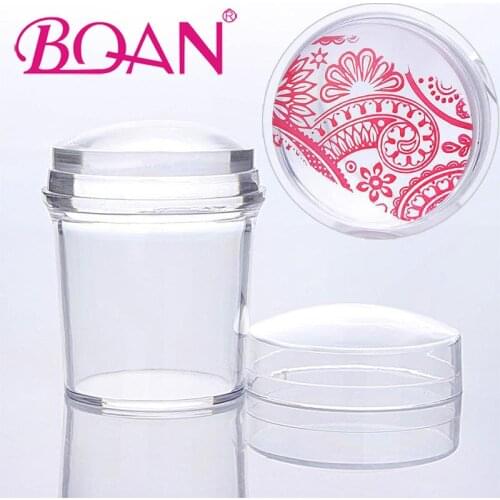 BQAN Transparent Nail Stamper Silicone Head Seal Stamp+Pattern Scraper Nail Stamping Polish Printing DIY Nail Art Tips Tools