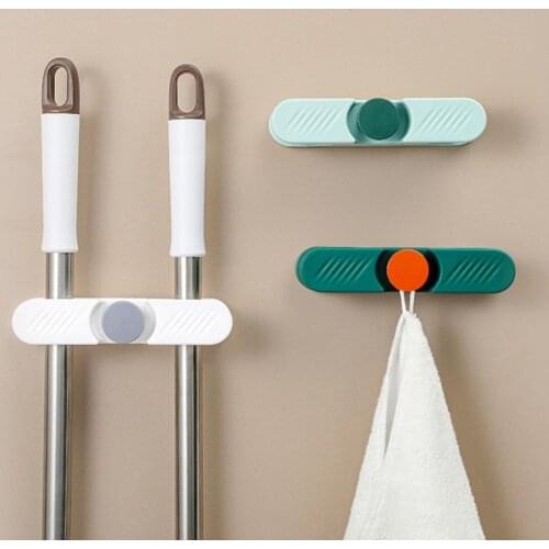 Kitchen Broom Holder Practical Clip Mop Organizer Wall Mount Hook ABS Storage Space Saving Hanger Multifunctional Bathroom Tools