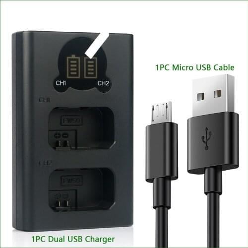 NP-FW50 NP FW50 Dual USB Battery Charger For Sony NEX 3 5 7 DSC-RX10 II III A7 A7R A7S A3000 A6000 A7000