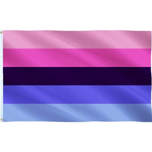 Omnisexual Pride Flag Gay Pride Rainbow Banner 3x5 FT LGBT Lesbian Bisexual Vivid Color Brass Grommets Indoor Outdoor Decoration