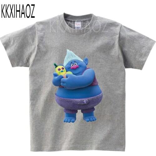 KKXIHAOZ Newest Cartoon Trolls Print Boys Girls T-shirt Cartoon Kids Summer Casual Short Sleeve Tops Child Custom Sweatshirt