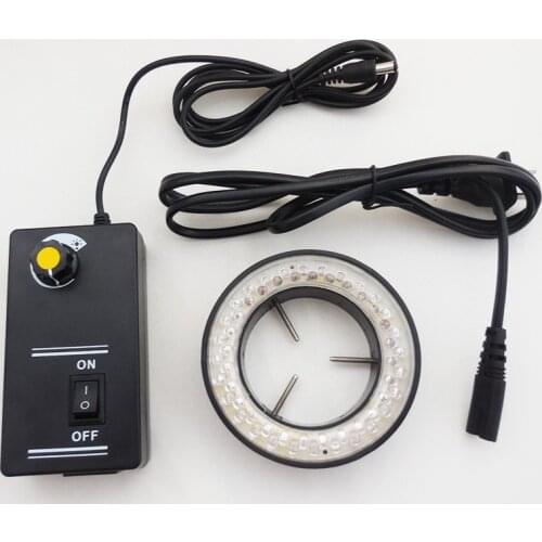 Microscope Ring Light 60LED Optical Stereo Source Lamp Brightness Adjustable Illuminating blue green red white purple light