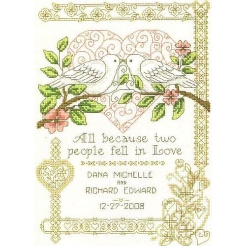 Gold Collection Embroidery All Because Counted Cross Stitch Kits Religious with 100% Cotton Floss & Free Shipping for Wall Decor