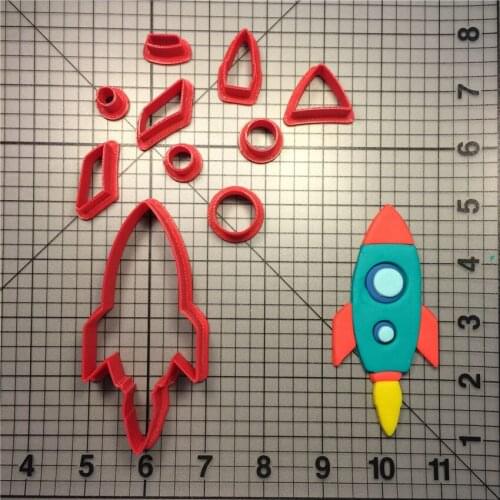Space Rocket Cookie Cutter Kitchen Baking Supplies Home DIY Cake Icing Decoration Kit 3D Printed Custom Seal