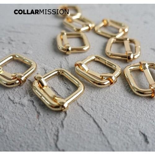 15mm Metal Non-Welded plating Roller Pin Adjuster Buckles For Backpacks Straps shoes Bags Cat Dog Collar DIY Accessories LXK15J