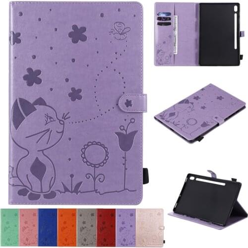 Fashion Cat Bee Tablet Case For Samusng Galaxy Tab S6 SM-T860 SM-T865 10.5 inch 2019 Flip Stand Shell Funda S6 10 5 T860 Cover