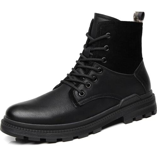 Men Ankle Boots Shoes Autumn Winter Thick Bottom Male Punk Casual Riding Shoes Equestr Warm Martin Botas Hombre