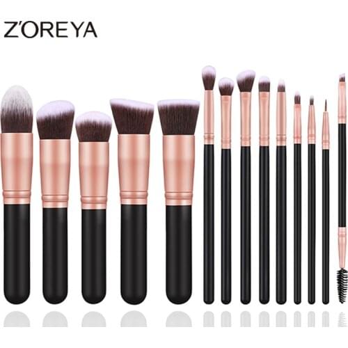 Zoreya 14pcs Makeup Brushes Set Foundation Powder Blush Eyeshadow Concealer Lip Eye Lash Make Up Brush Cosmetics Tools Wholesale