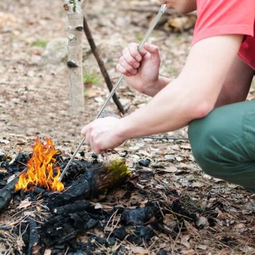 Outdoor Cooking Blow Fire Tube Portable Camping Fire Pipe Survival Tools Portable Fire Starter Tube Retractable Camping