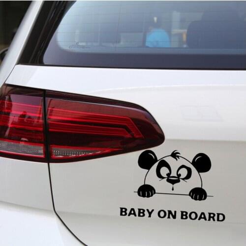 16.9X11CM Personalized Panda Animal Warning Car Sticker BABY ON BOARD Bumper Decoration Accessories N1598