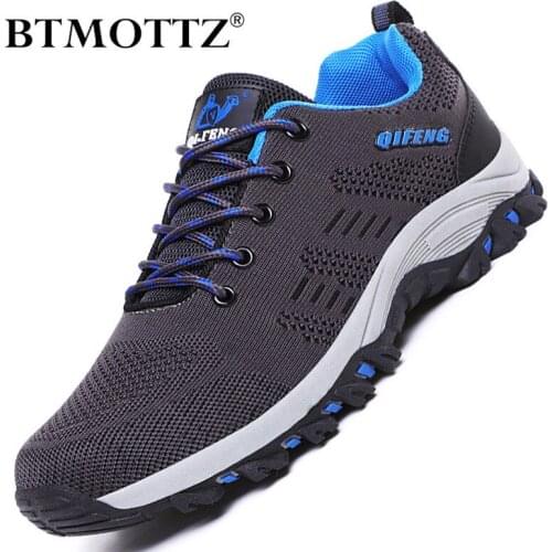 New Designers Hiking Shoes Knitted Mesh Outdoor Men Sneakers Trendy Climbing Shoes Breathable Men Sport Shoes Zapatillas Hombre