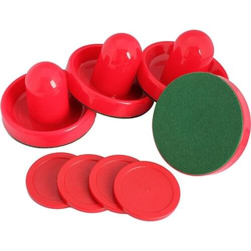 Wholesale Brand New Set of 4 Air Hockey Pushers and 4 Air Hockey Pucks Red Great Plastic Air Hockey Set EA14