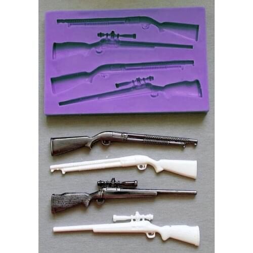 PRZY Silicone Mould Rifle Sugarcraft Gun Molds Handmade Food Grade Cake Decorating Fondant Mold Silica Gel CIQ,EEC,CE / EU
